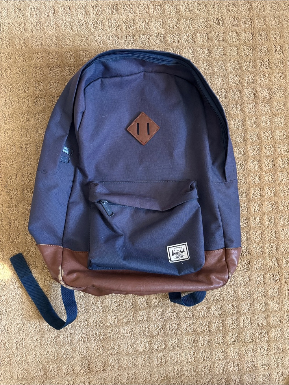 Herschel Supply Company Navy Backpack with Brown Trim